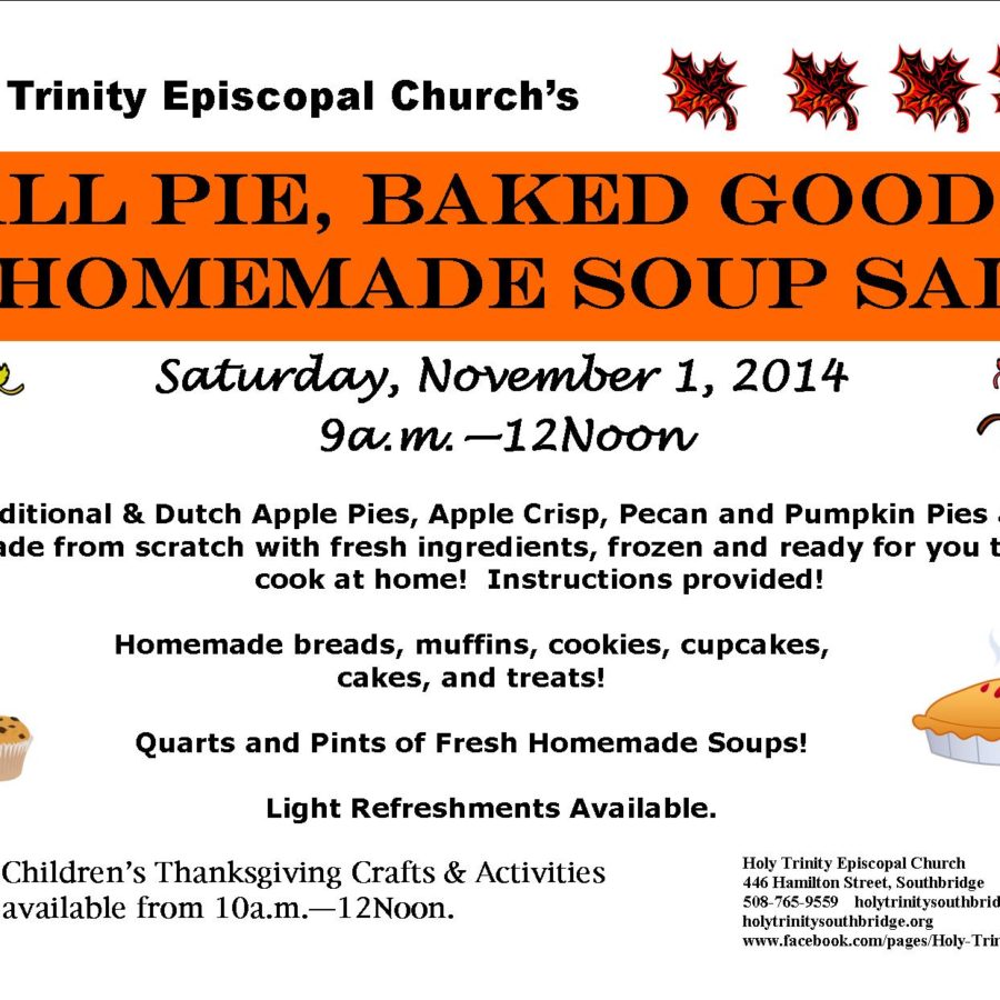 fall pie and baked goods sale flyer 2014 holy trinity episcopal home goods sale flyer