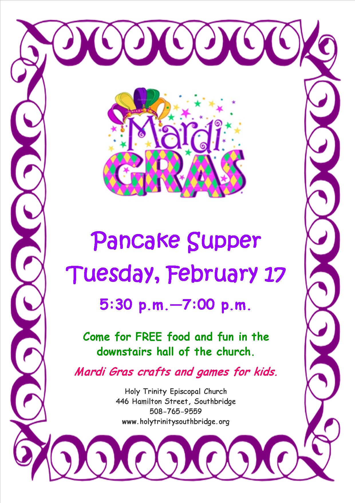 mardi gras pancake supper